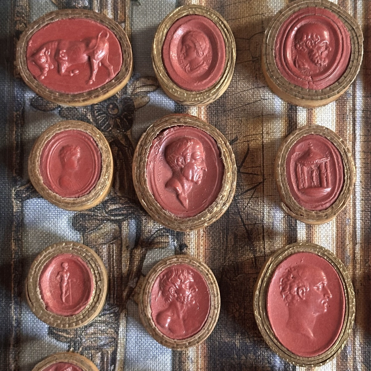 Collection Of 46 « intaglios »grand Tour Italy Circa 1770-photo-7