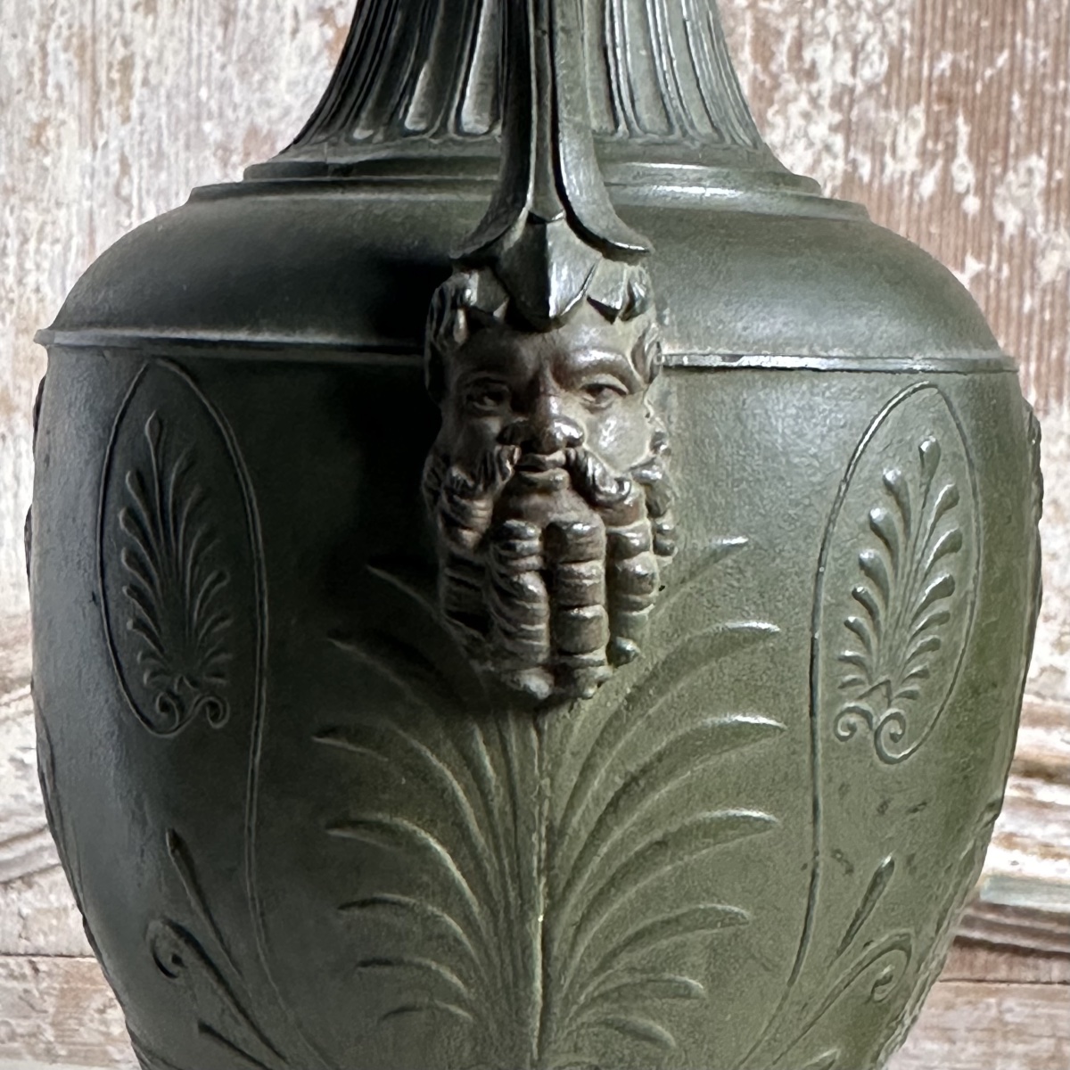 Paire Vases à l’Antique en régule sur socle marbre Début XXe-photo-2
