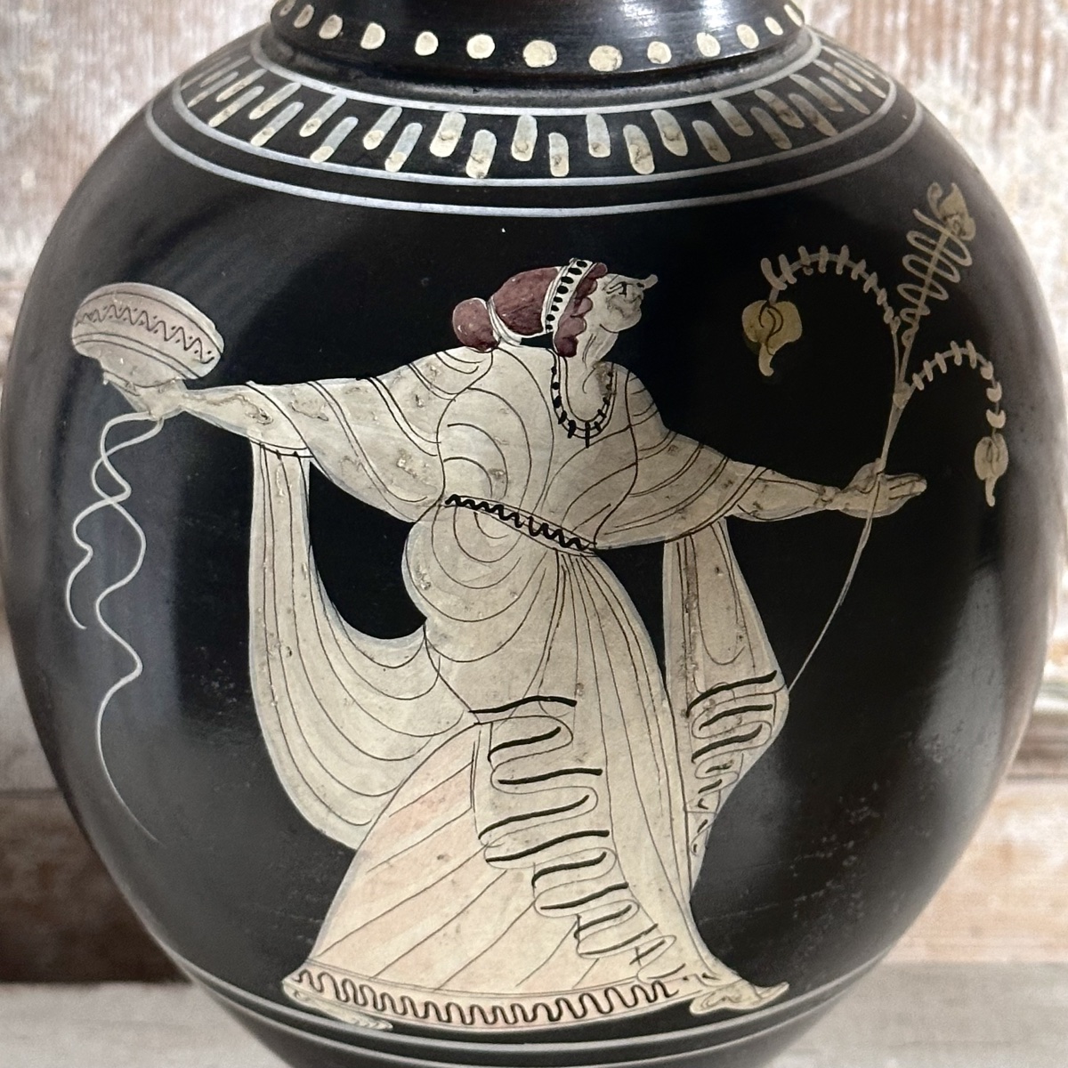 Attic Oenochoe Vase, Glazed Terracotta, Reproduction, Italy, Late 19th Century-photo-3