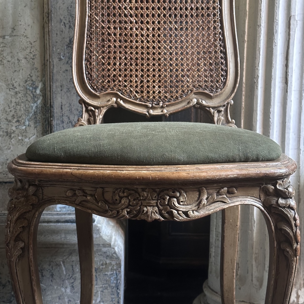 Paire de Chaises cannées Italiennes époque XVIII-photo-2
