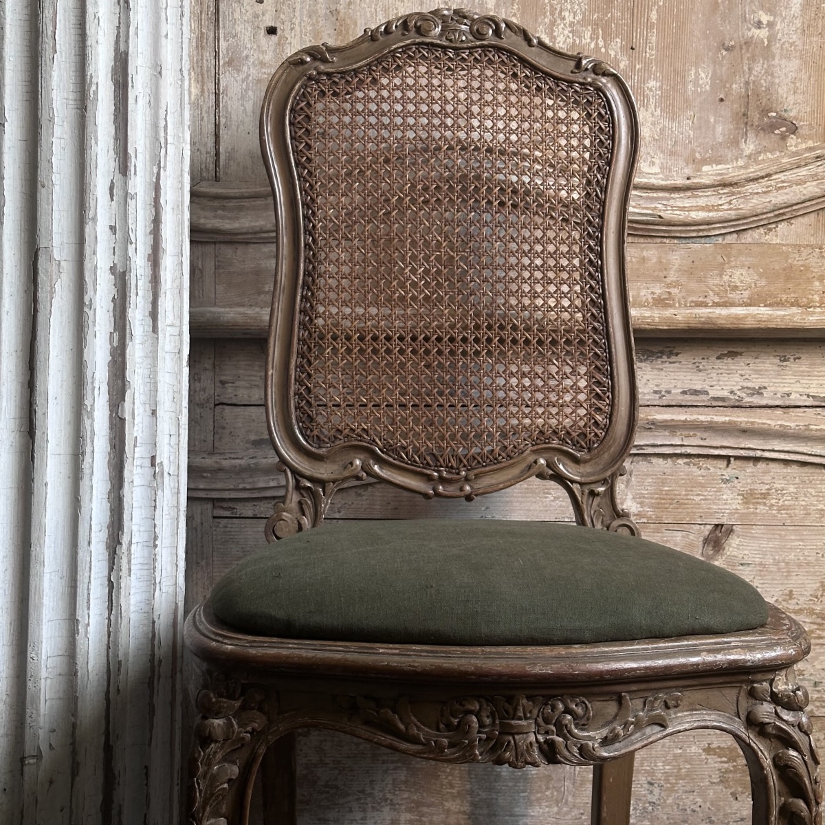 Paire de Chaises cannées Italiennes époque XVIII-photo-4