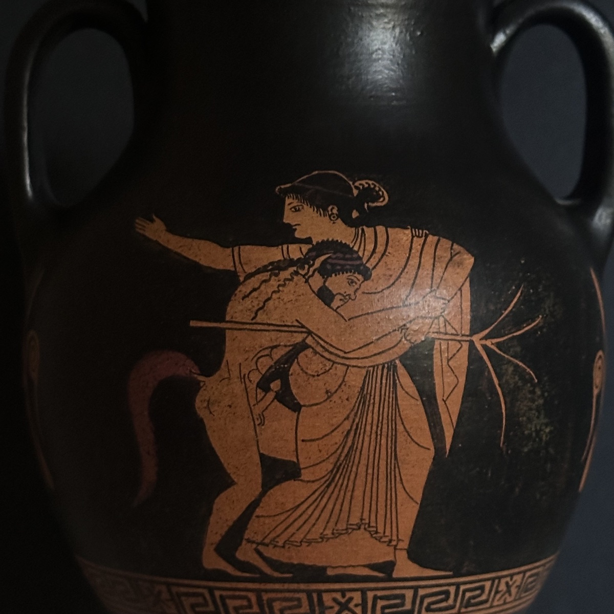 Paire Vases Grecs Terre Cuite vernissée Reproduction début XXe Italie-photo-3