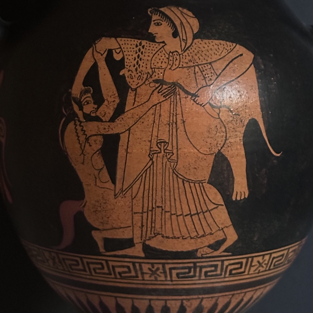 Paire Vases Grecs Terre Cuite vernissée Reproduction début XXe Italie-photo-4