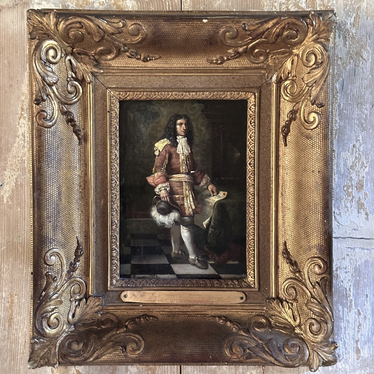 Portrait Huile sur Panneau bois par François MAURY 1880