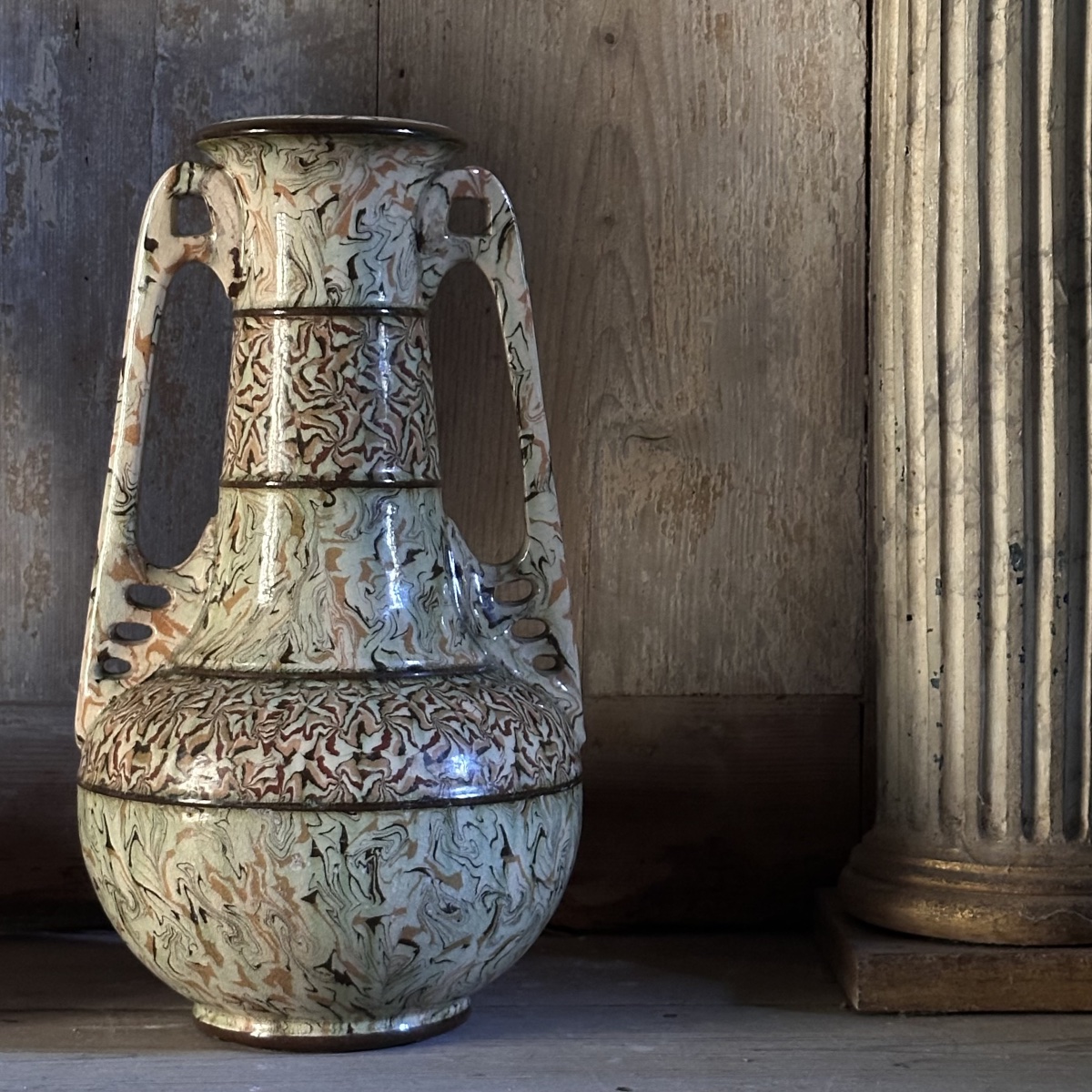 Large Pichon Vase, Mixed Clays, Uzes, Circa 1890-photo-2