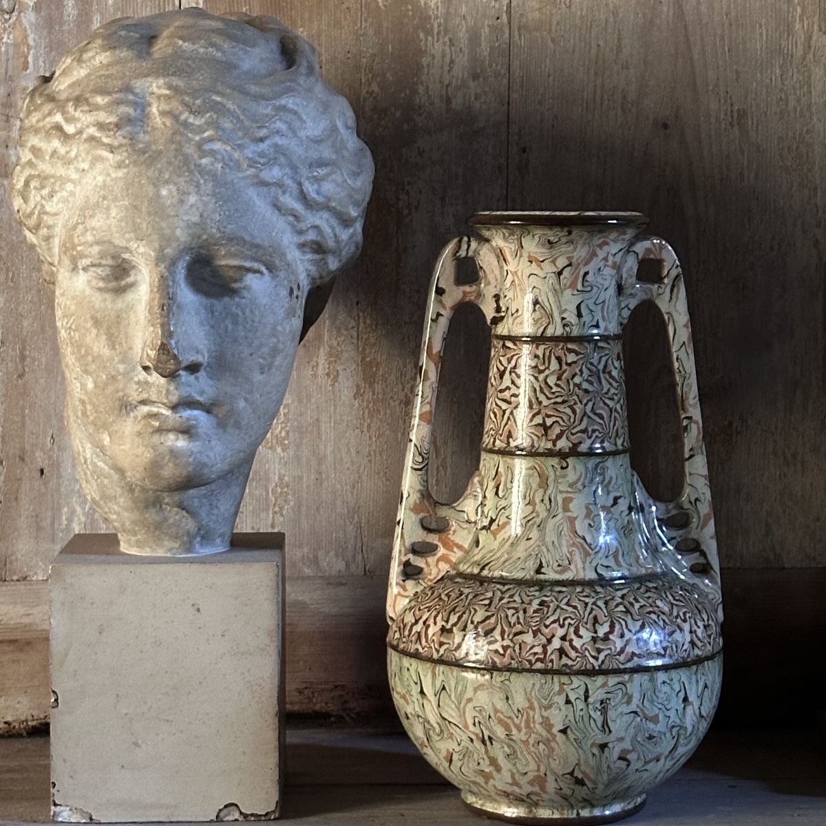 Large Pichon Vase, Mixed Clays, Uzes, Circa 1890-photo-3