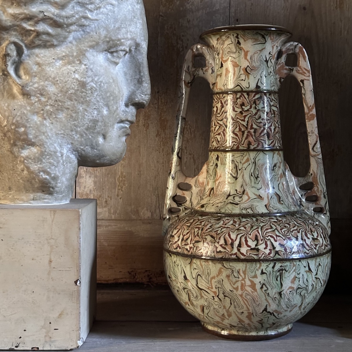 Large Pichon Vase, Mixed Clays, Uzes, Circa 1890