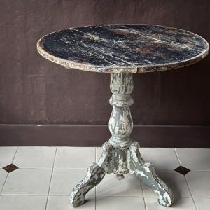 Painted/patinated Wood Pedestal Table Late 19th Century