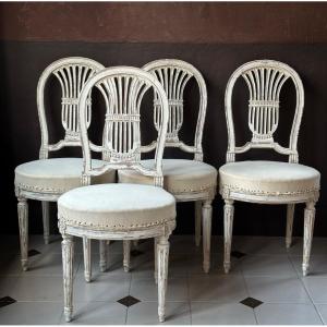 Suite Of 4 Louis XVI Style Hot Air Balloon Chairs