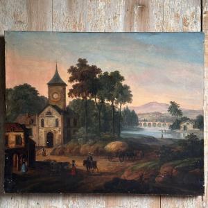 Italian Landscape / Oil On Canvas / 19th Century French School