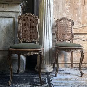 Pair Of 18th-century Italian Cane Chairs