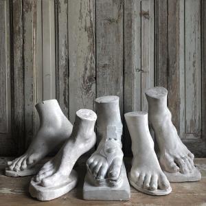 Lot De 5 Moulages De Pieds En Plâtre 