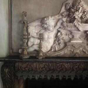 Large Plaster Bas-relief With Putti Decor