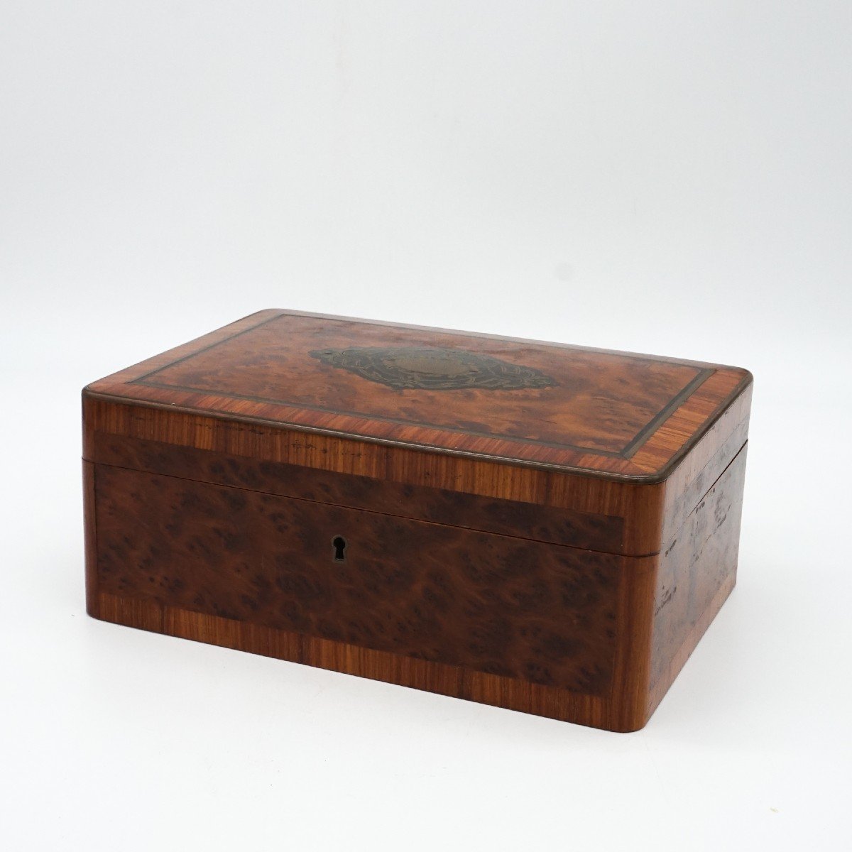 Boîte Coffret Français Napoléon III En Ronce De Noyer – XIXe Siècle-photo-3