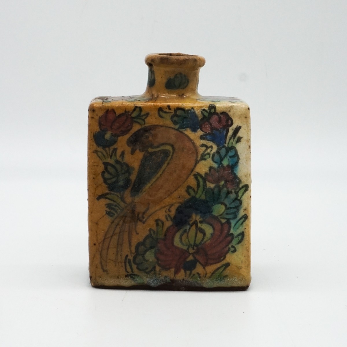 Persian Glazed Ceramic Flask – Qajar Period