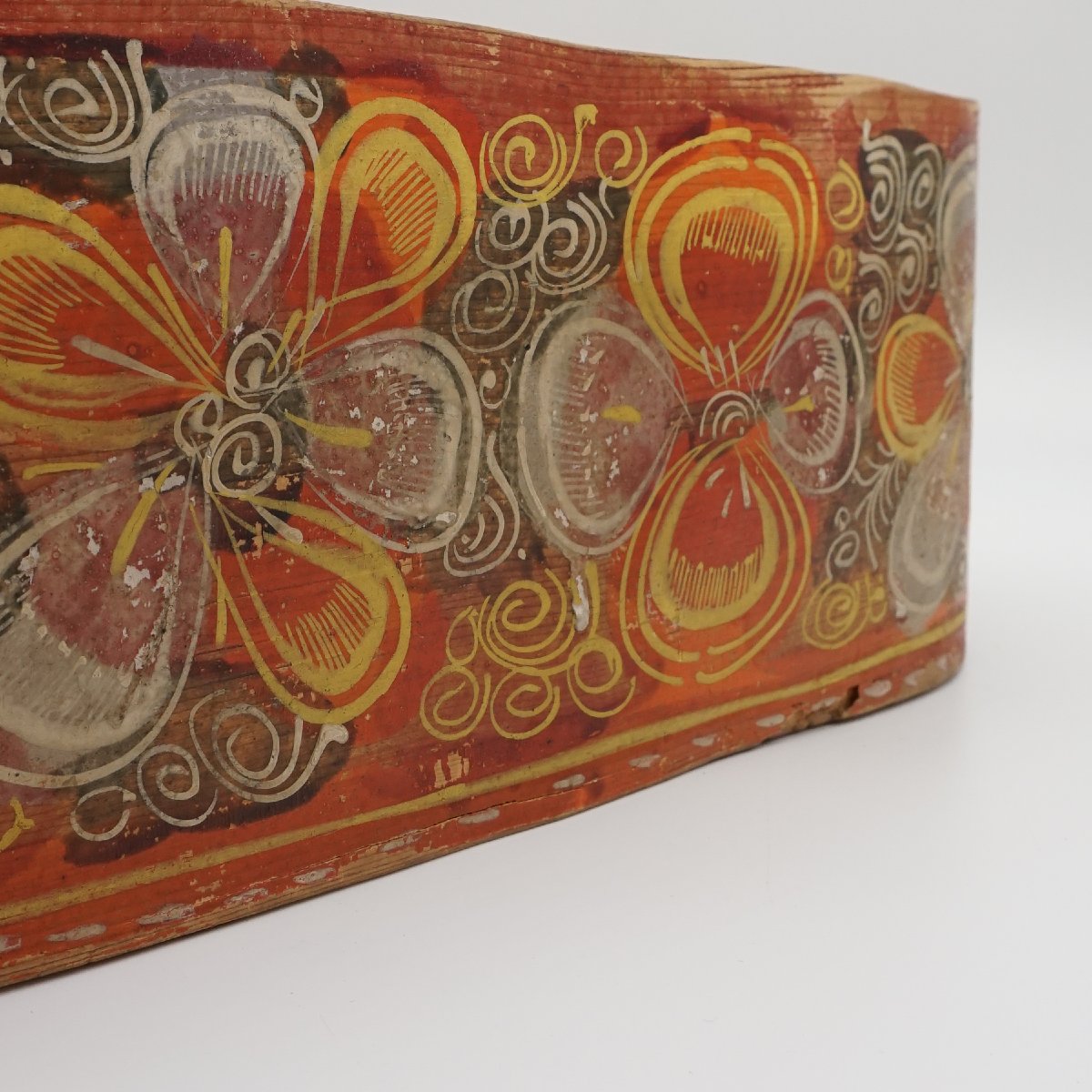 Boîte Ovale En Bois Peint à La Main – XIXe Siècle, Art Populaire D’alpage-photo-2