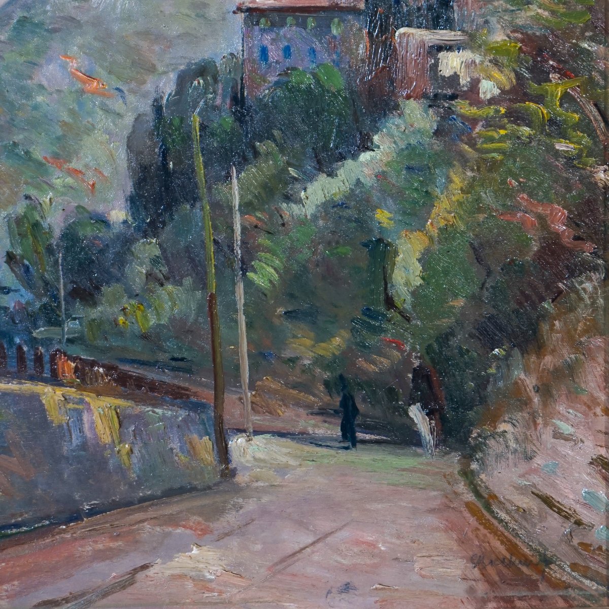 Tableau Double à L’huile – Ettore Bocchini (1899–1970) – Paysages Des Collines Tosco-romagnoles-photo-3