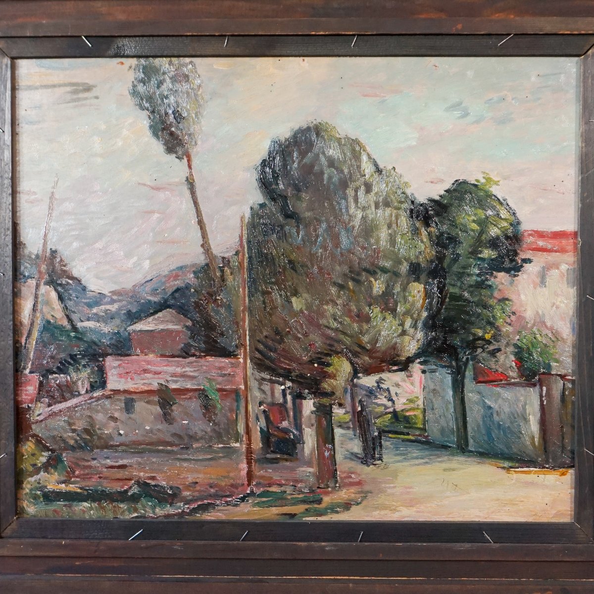 Tableau Double à L’huile – Ettore Bocchini (1899–1970) – Paysages Des Collines Tosco-romagnoles-photo-3