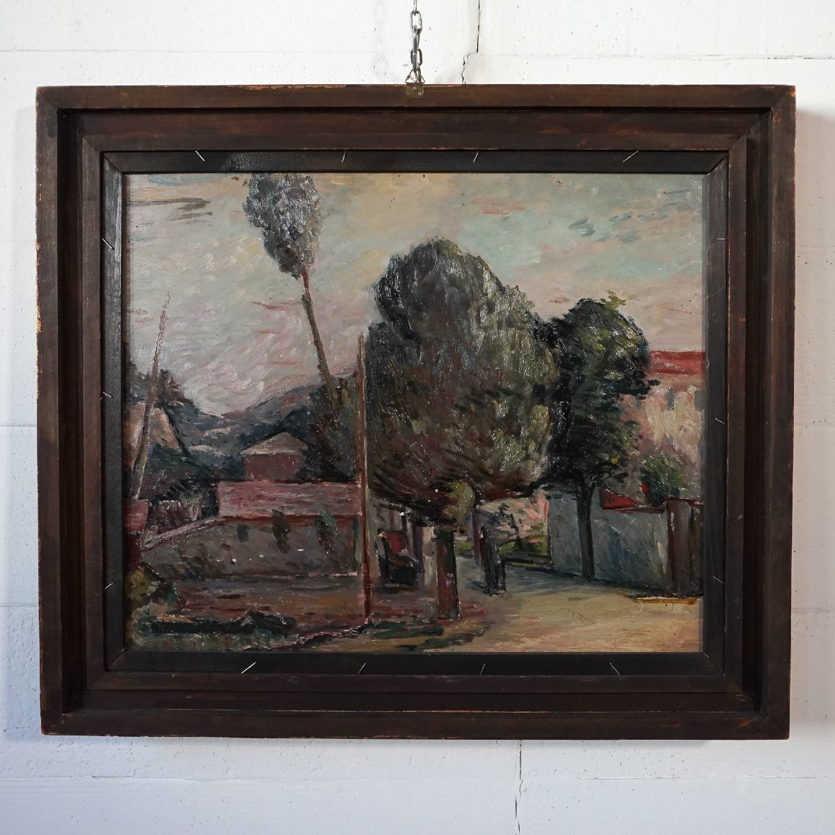 Tableau Double à L’huile – Ettore Bocchini (1899–1970) – Paysages Des Collines Tosco-romagnoles-photo-4