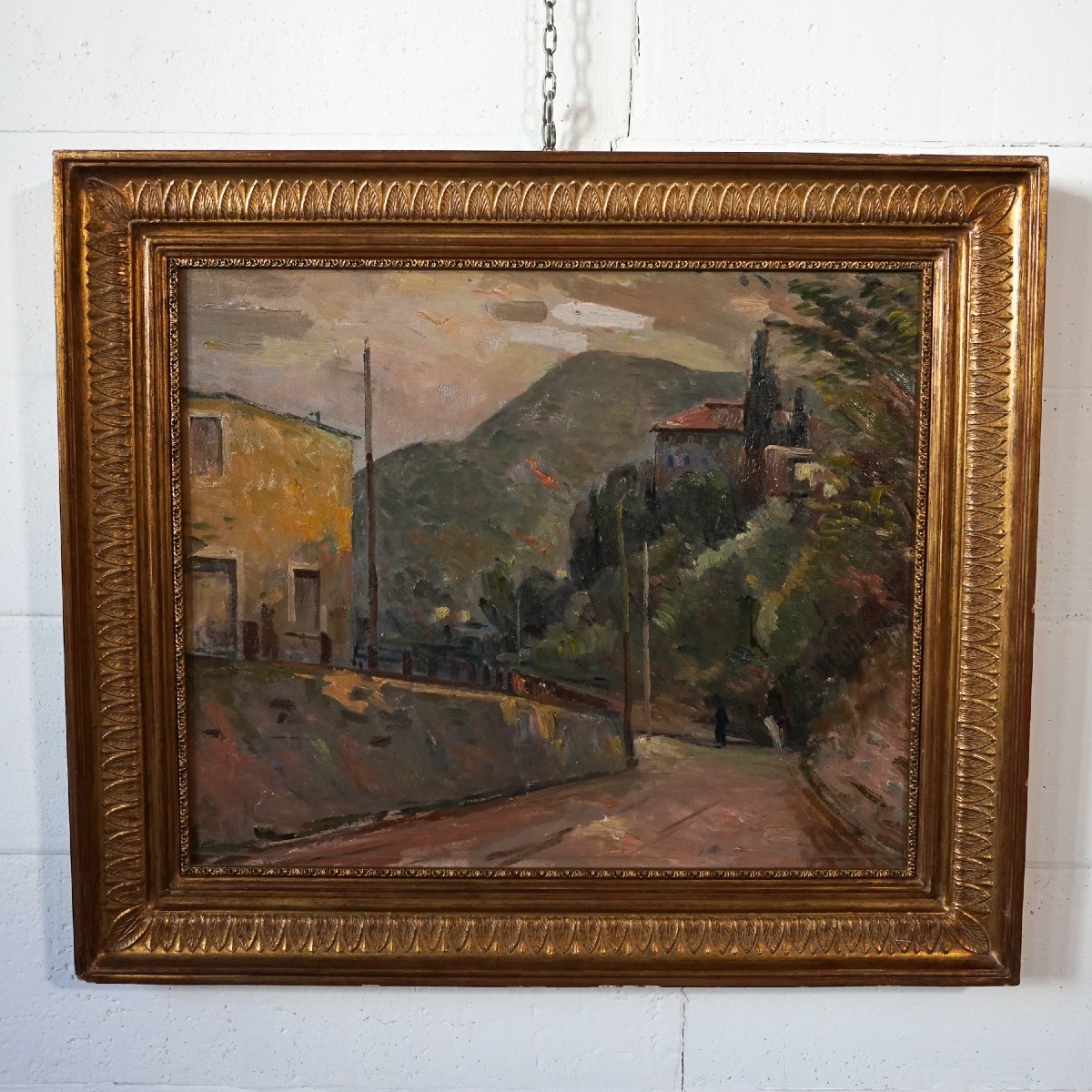 Tableau Double à L’huile – Ettore Bocchini (1899–1970) – Paysages Des Collines Tosco-romagnoles