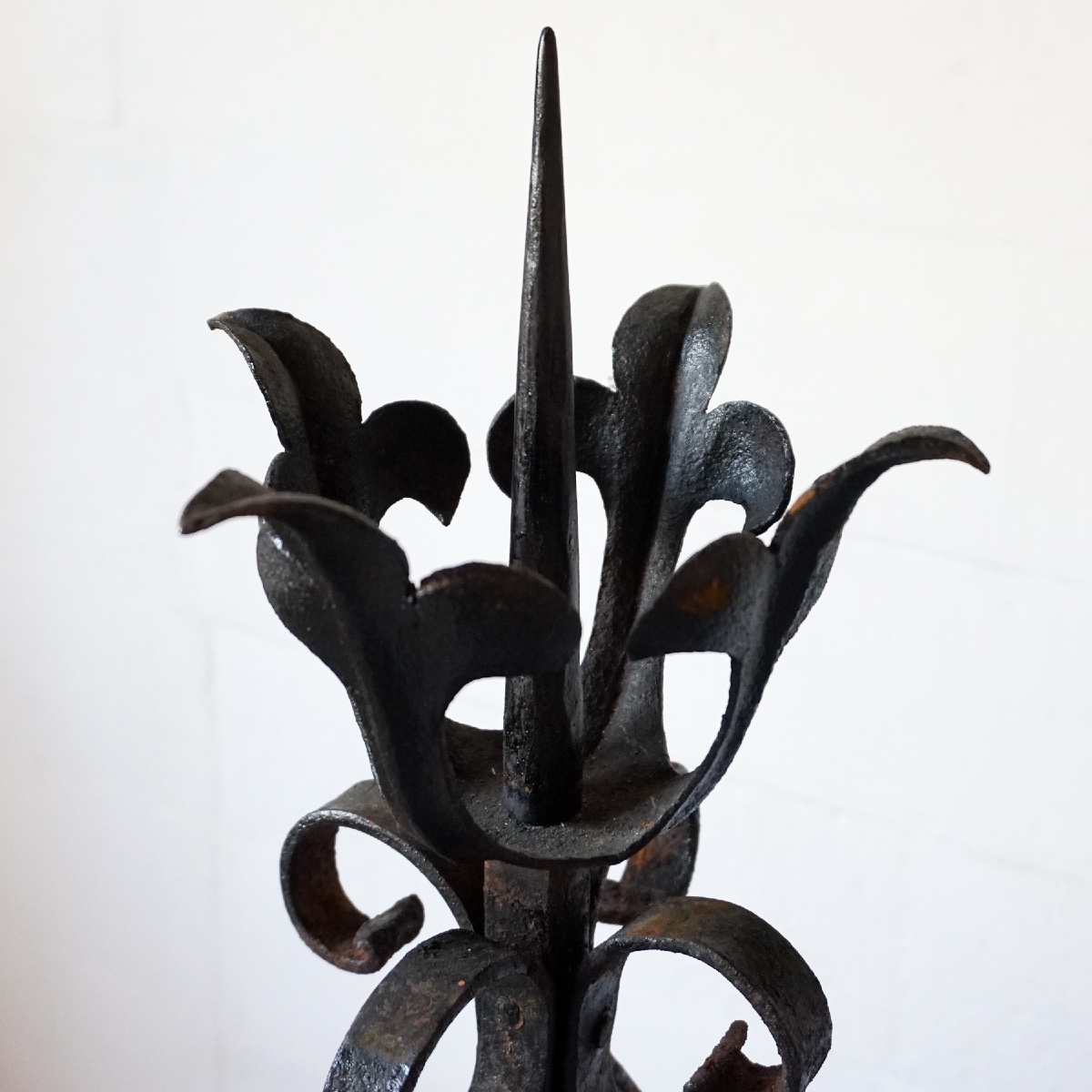 Paire de Torchières Anciennes en Fer Forgé – Fin XIXe / Début XXe Siècle-photo-1