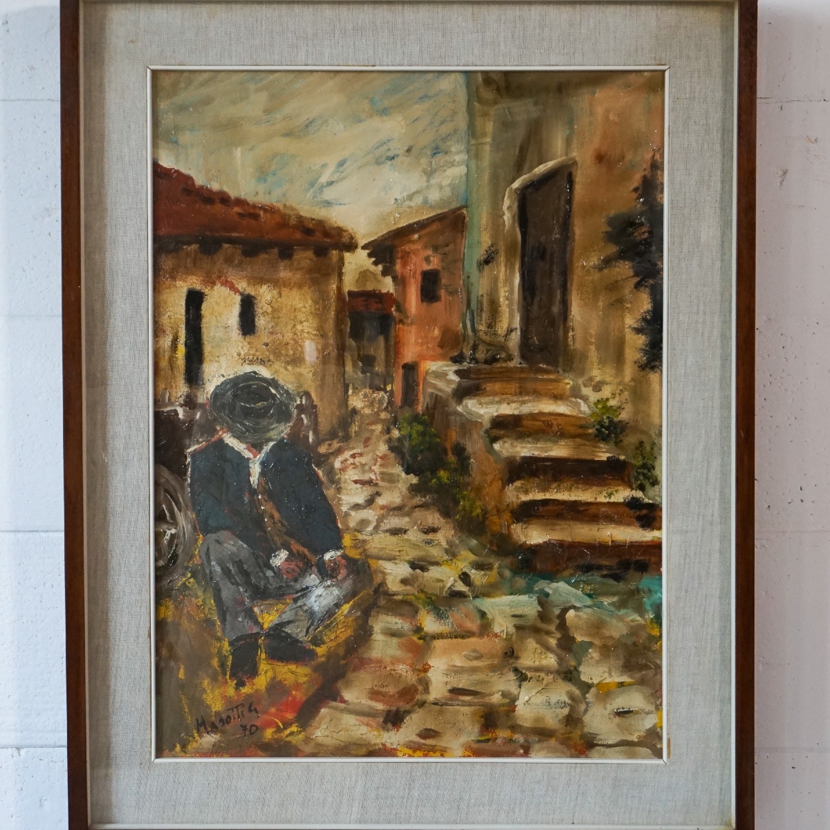 Village View – Oil On Canvas Signed Giampaolo Masotti (1970)-photo-2