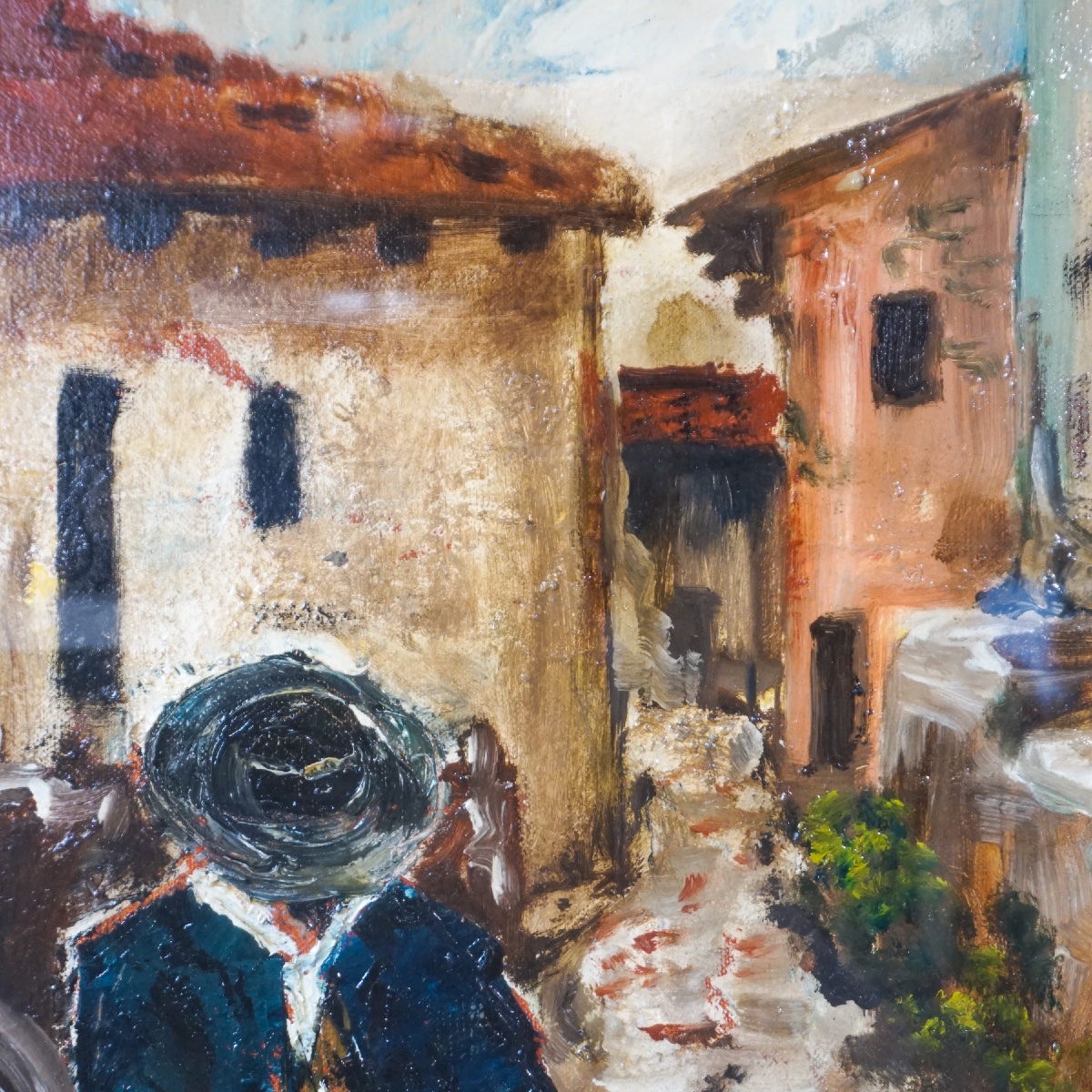 Village View – Oil On Canvas Signed Giampaolo Masotti (1970)-photo-1