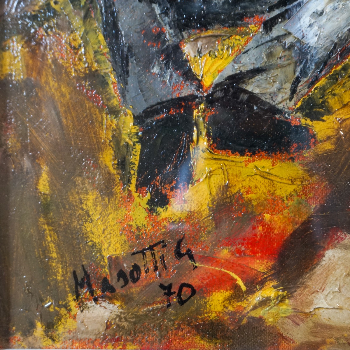 Village View – Oil On Canvas Signed Giampaolo Masotti (1970)-photo-3