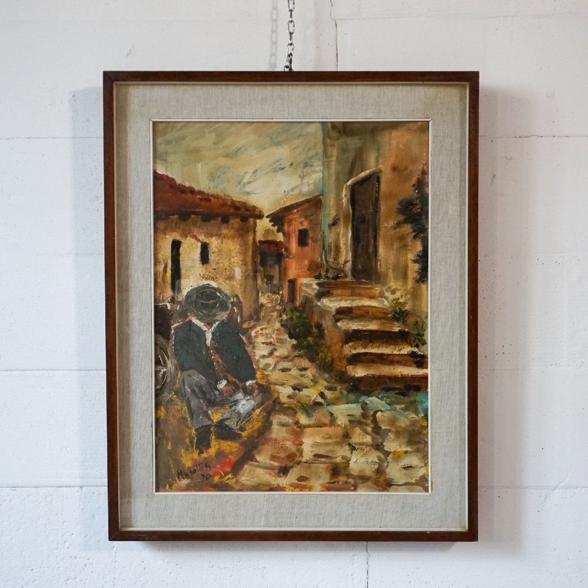 Village View – Oil On Canvas Signed Giampaolo Masotti (1970)
