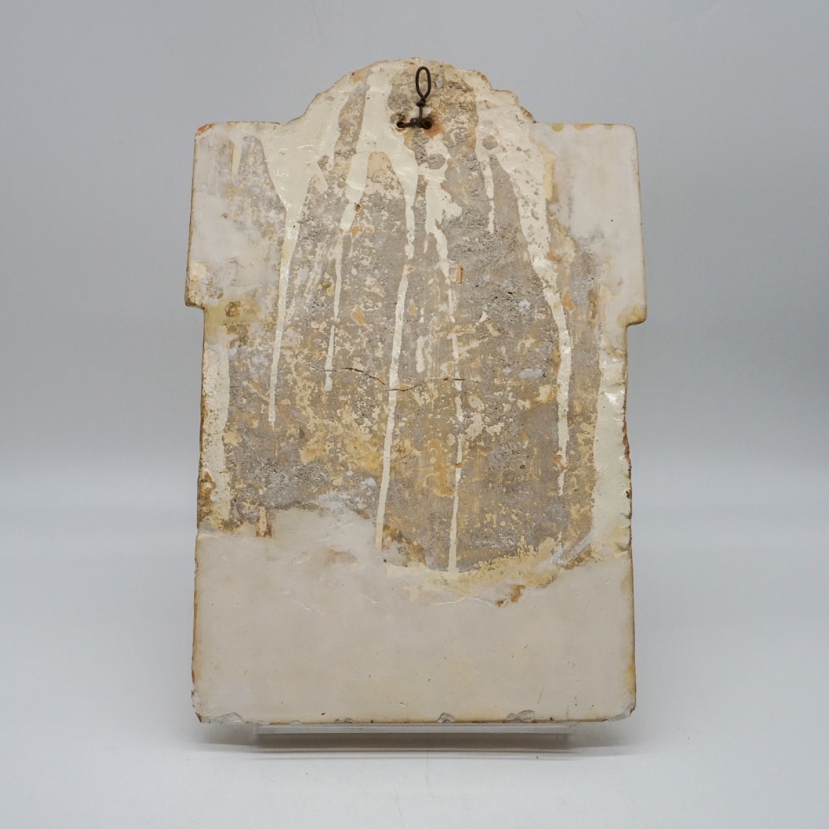 Plaque votive en céramique émaillée représentant un saint dominicain – Italie, fin XVIII-photo-2