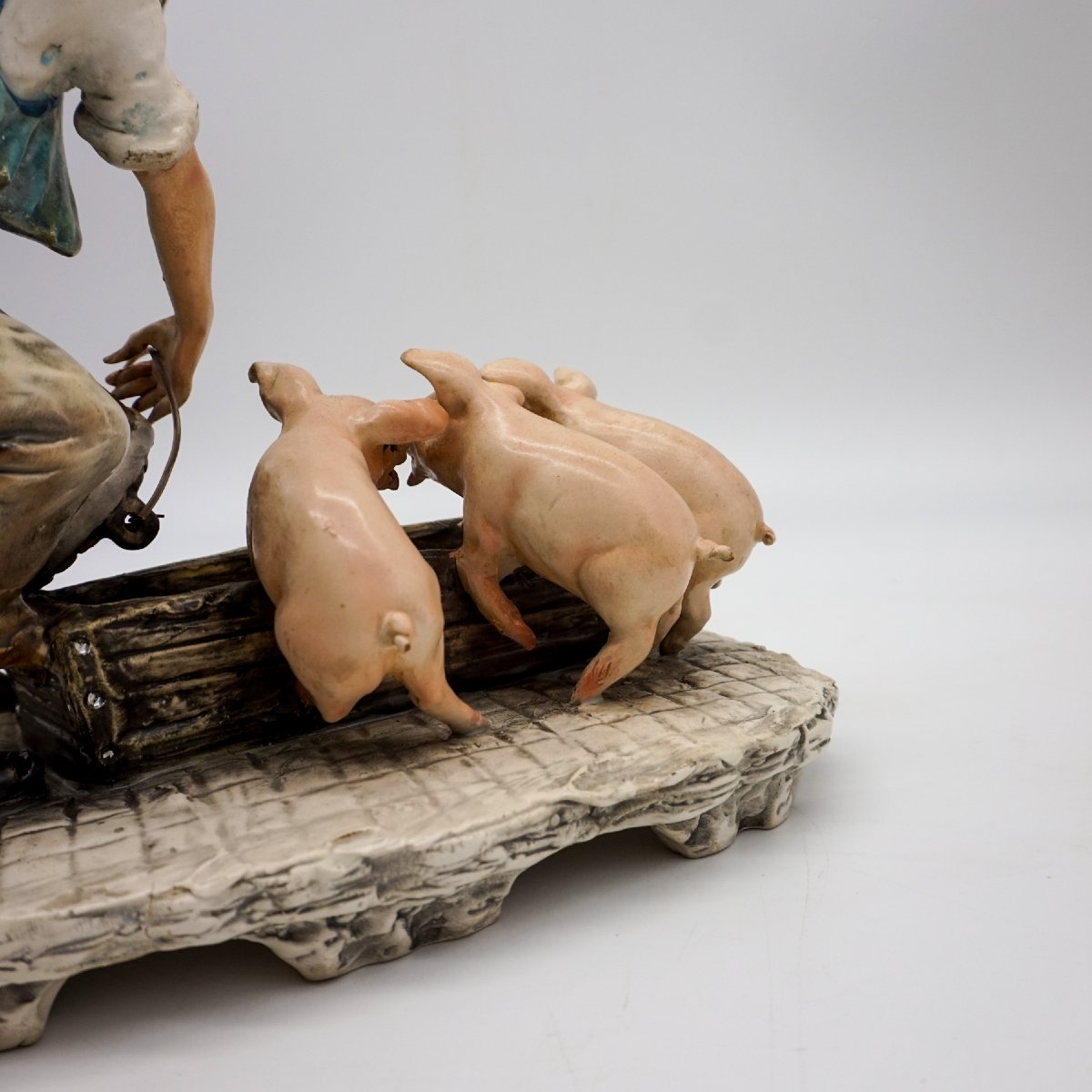 Sculpture Capodimonte « Éleveur de cochons » signée Mollica-photo-5