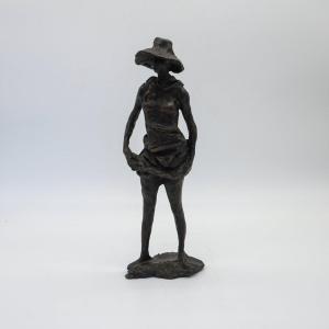 Paire de sculptures en bronze « Mondina » et « Seminatore » d’Augusto Murer – Italie, 1975