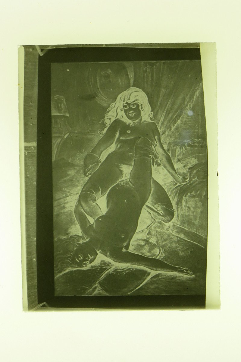 Rare Series Of 17 Old Negatives / Positives Under Glass. Erotic Scenes / Diablerie Picture-photo-3