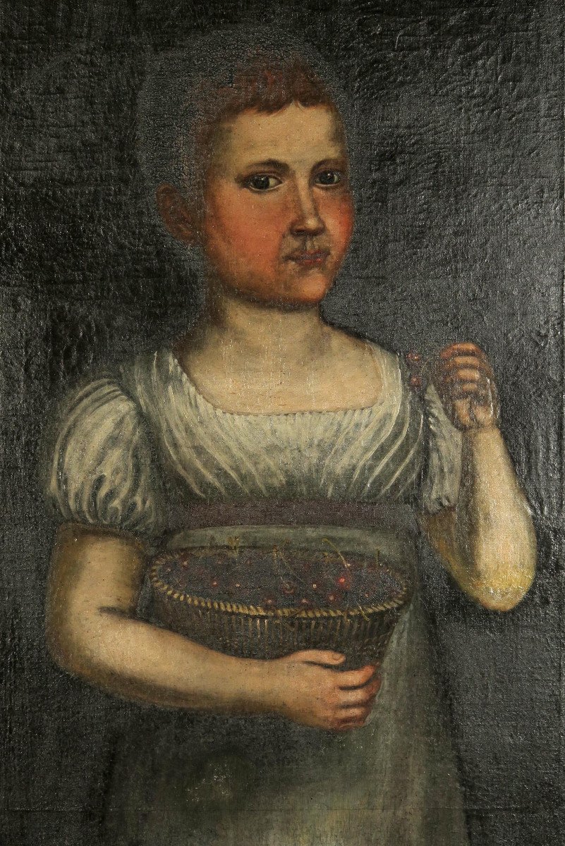 Disturbing Old Portrait, Oil Painting Of A Young Girl Dated 1821 / Oddities-photo-4