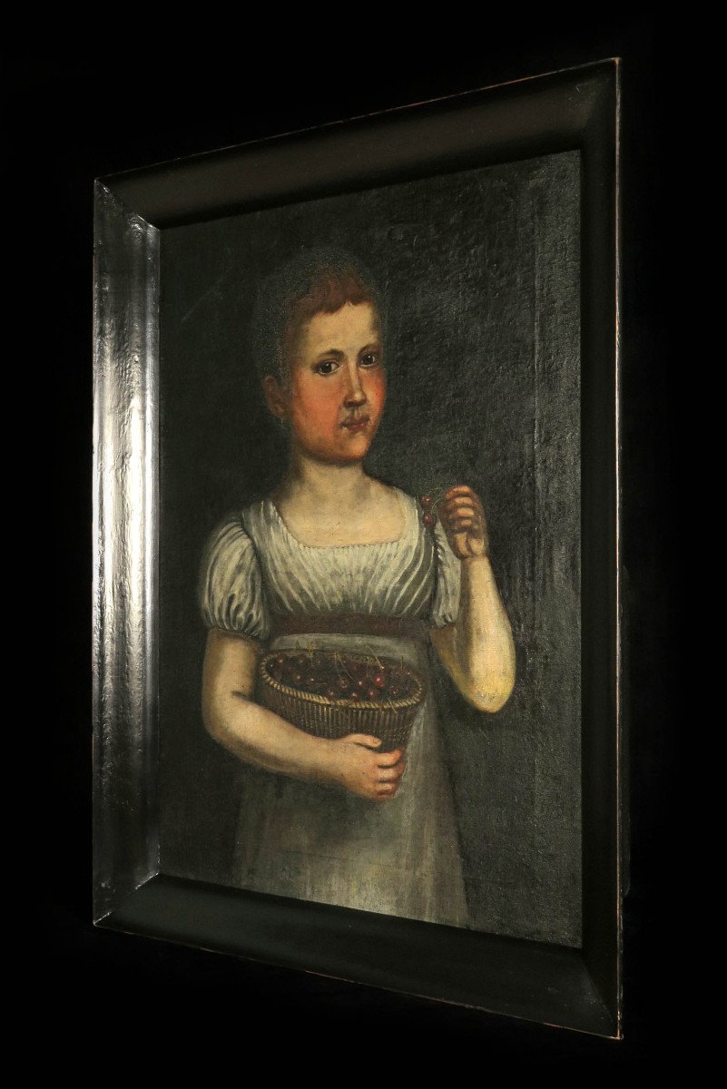 Disturbing Old Portrait, Oil Painting Of A Young Girl Dated 1821 / Oddities-photo-5