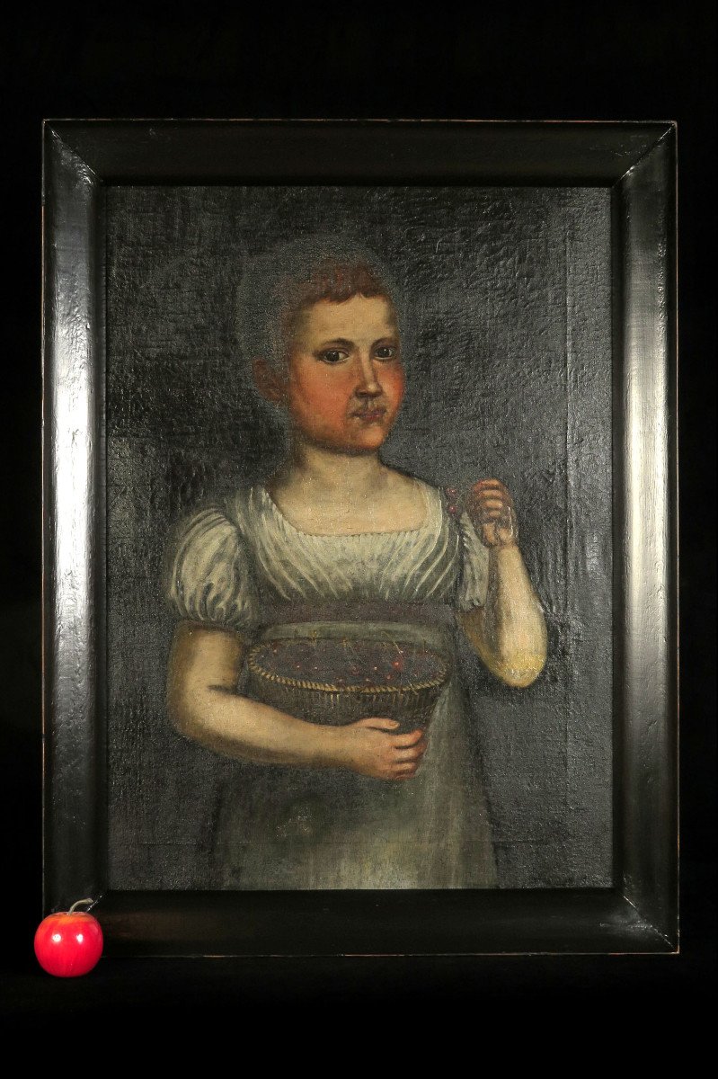 Disturbing Old Portrait, Oil Painting Of A Young Girl Dated 1821 / Oddities-photo-8