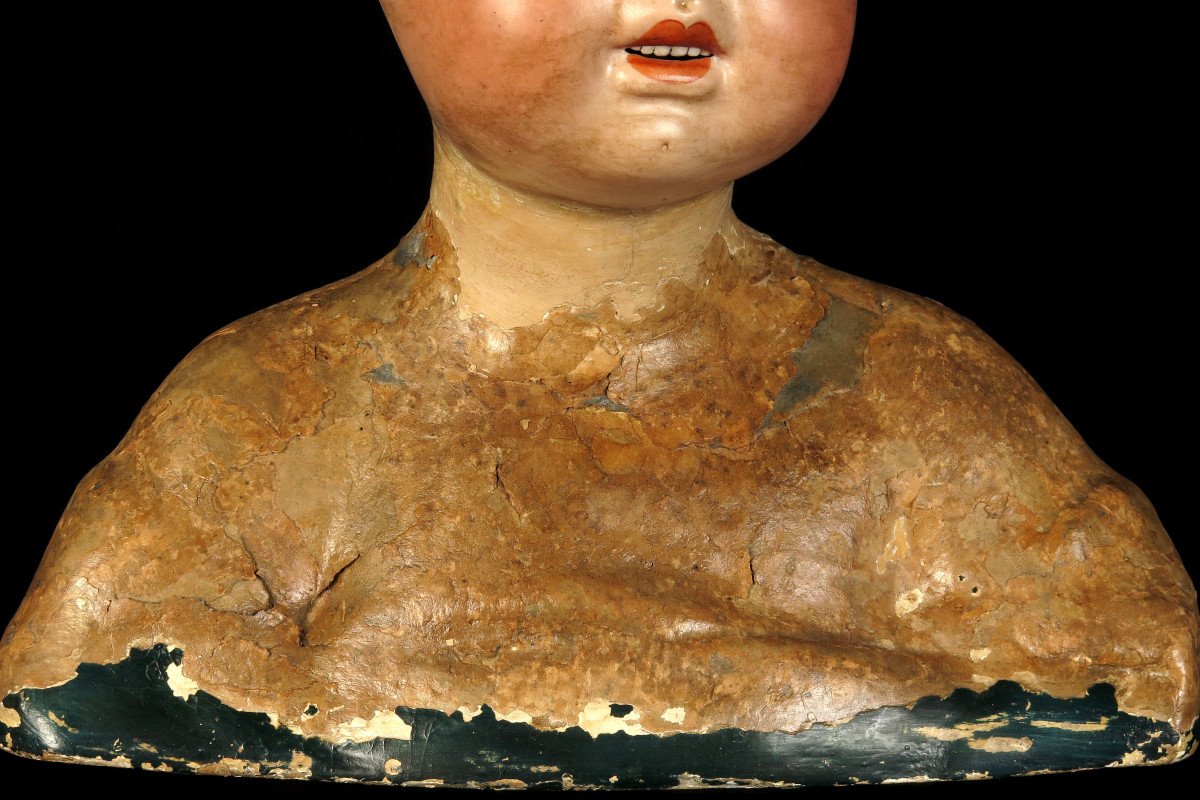 étonnant Et Ancien Buste De Poupée Vers 1880 / Decoration Magasin Collection Cabinet Curiosités-photo-3