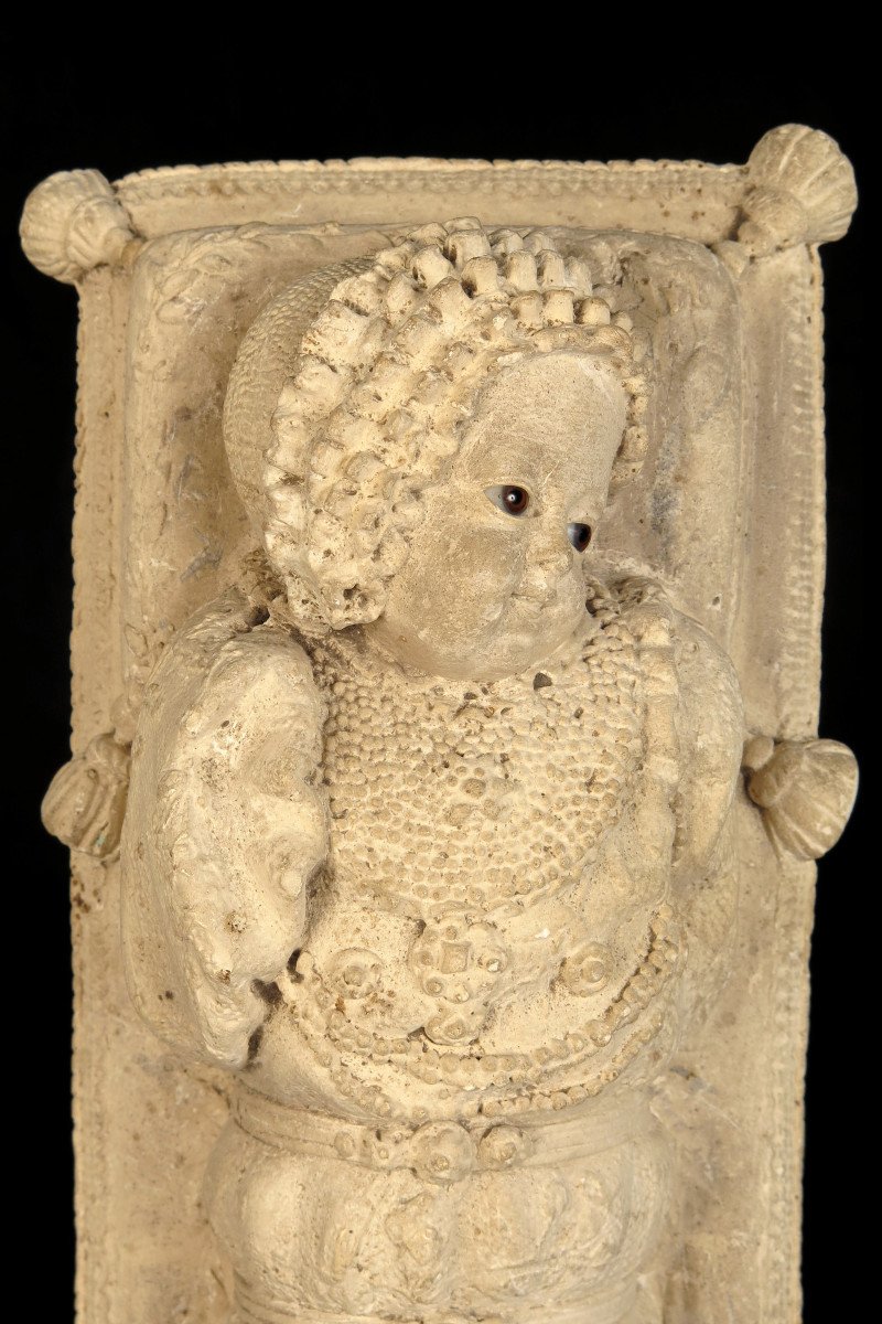 étonnante Et Ancienne Sculpture En Plâtre, Reproduction De La Santissima Bambina Vers 1880.-photo-5