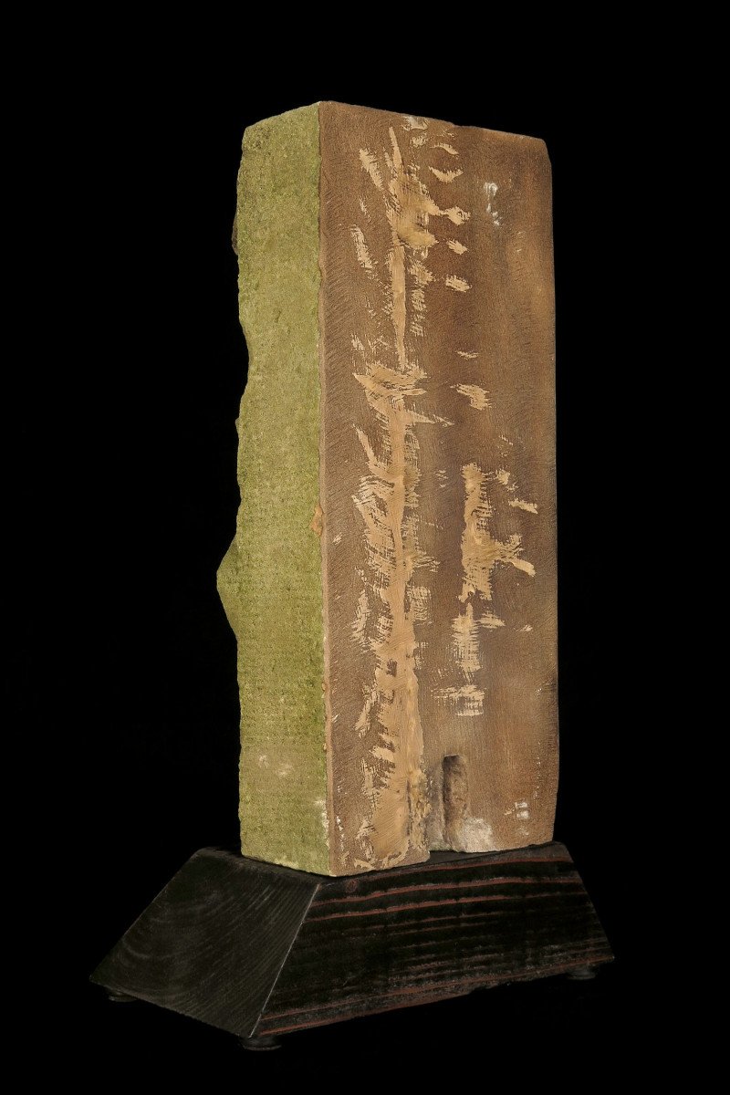 Rare And Old Tombstone Sculpture In Sandstone, Circa 1880. Alsace Folk Art-photo-4