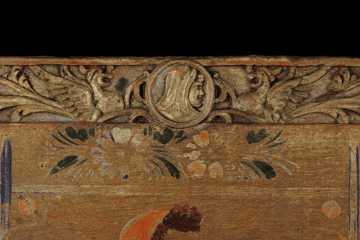 Old Sicilian Cart Panel, Folk Art Circa 1800 / Portrait Painting-photo-4