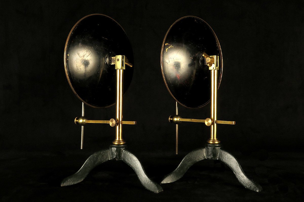 Rare Paire De Miroirs Ardents, Instruments Scientifiques Vers 1870 / Duboscq Paris Collection-photo-1