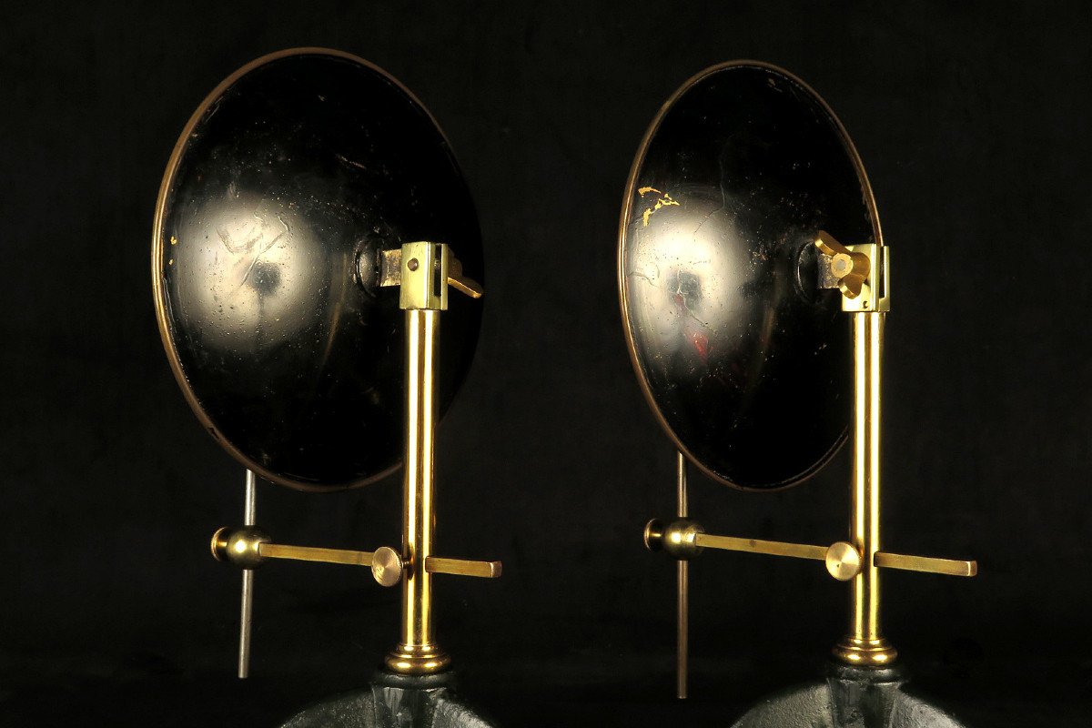 Rare Paire De Miroirs Ardents, Instruments Scientifiques Vers 1870 / Duboscq Paris Collection-photo-2