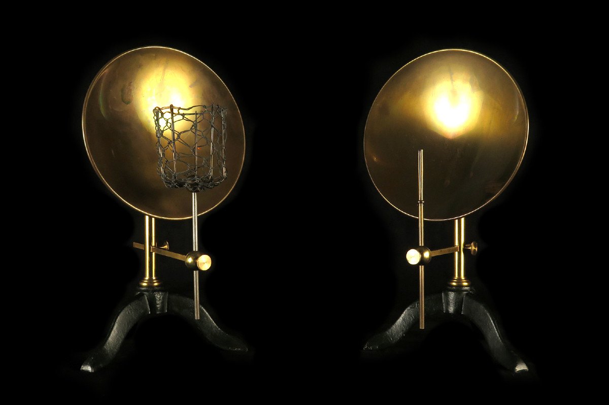 Rare Paire De Miroirs Ardents, Instruments Scientifiques Vers 1870 / Duboscq Paris Collection
