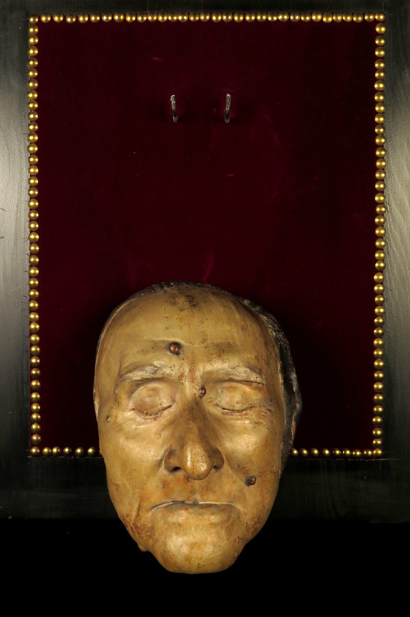 Rare And Old Pair Of Funeral Masks In Plaster C.1880 / Composers Oddities-photo-4