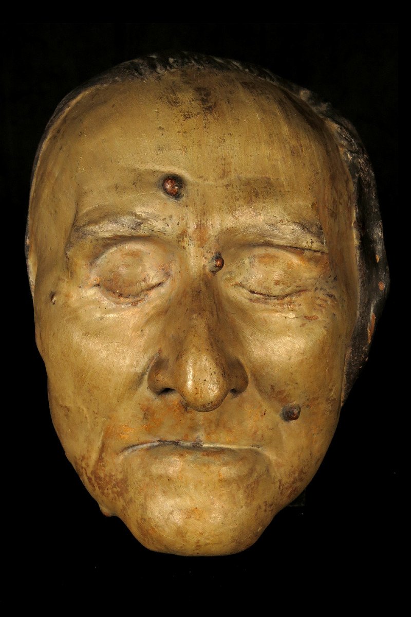 Rare And Old Pair Of Funeral Masks In Plaster C.1880 / Composers Oddities-photo-5