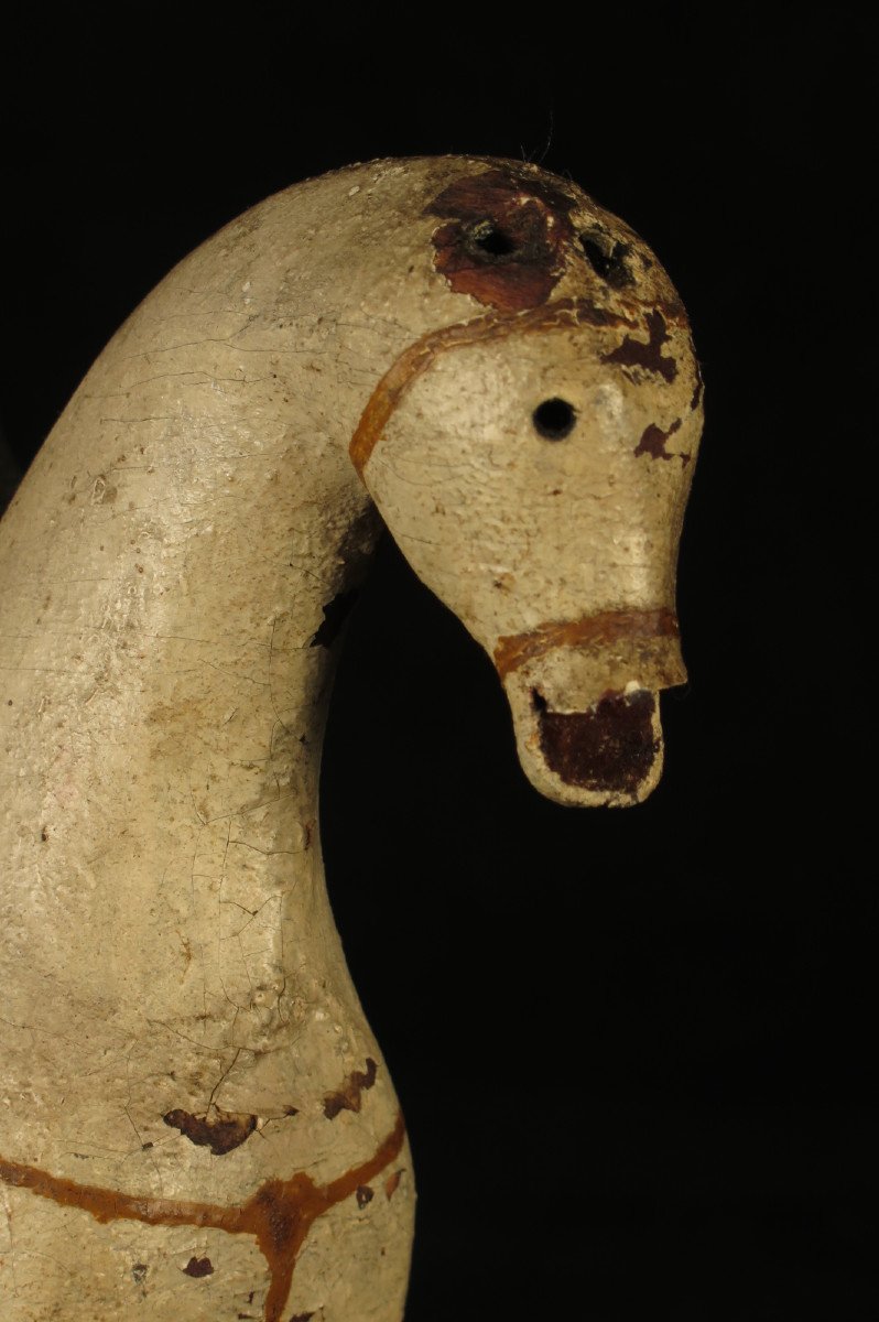 Ancienne Sculpture Sur Bois, Art Populaire Vers 1850 / Napoleon Et Son Cheval-photo-8