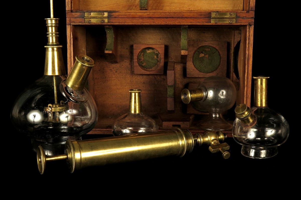 Rare And Antique Dumotiez Medicine Box, Circa 1850 / Suction Cups Scarifier Curiosities-photo-4
