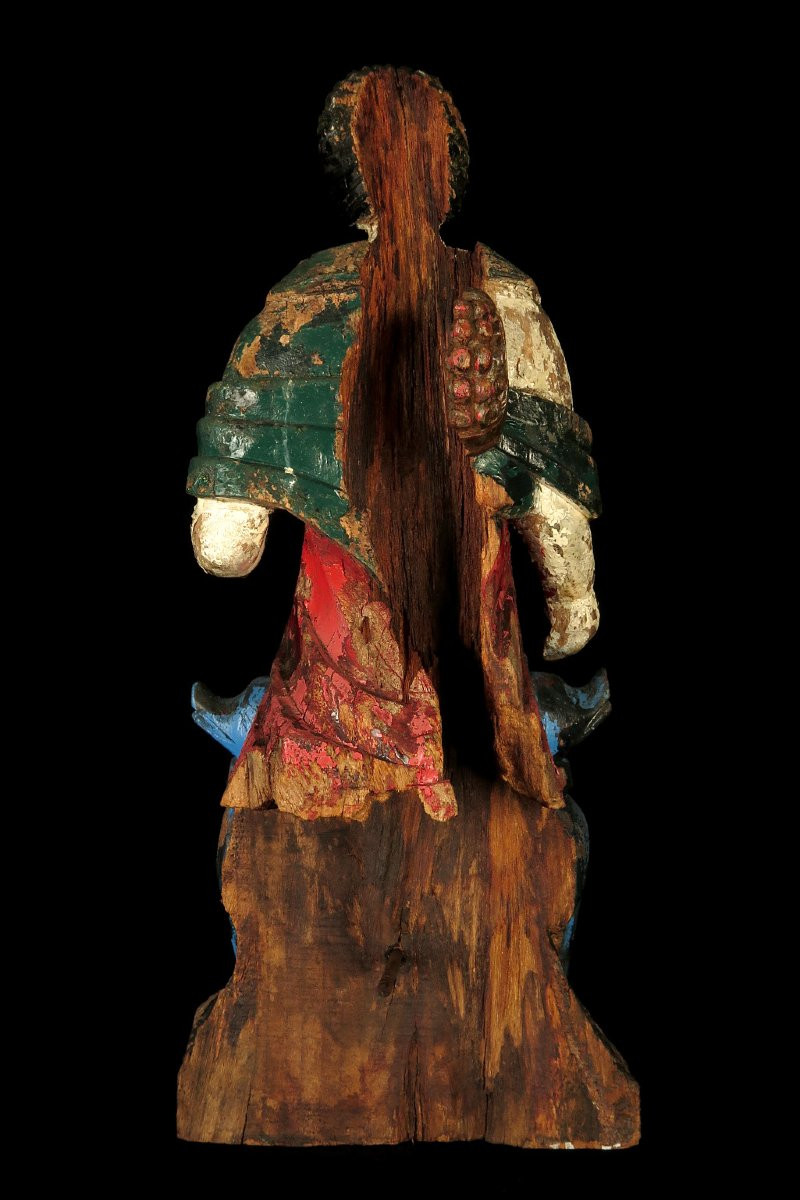 étonnante Et Ancienne Sculpture, Femme Au Sein Nu Vers 1800 / Art Populaire-photo-5