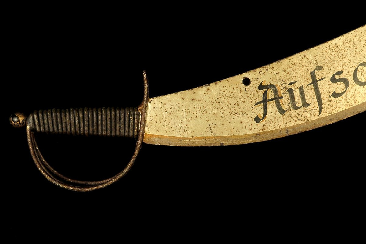 Amazing And Old Bar Sign "aufschneider" Circa 1920 / Wrought Iron Saber-photo-4