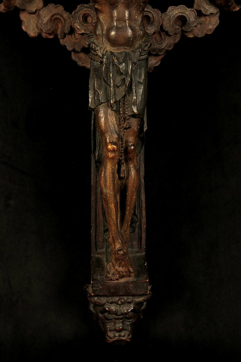 Staff/plaster Cross From Germany, Circa 1850 / Gods Devil Cabinet Of Curiosities-photo-4